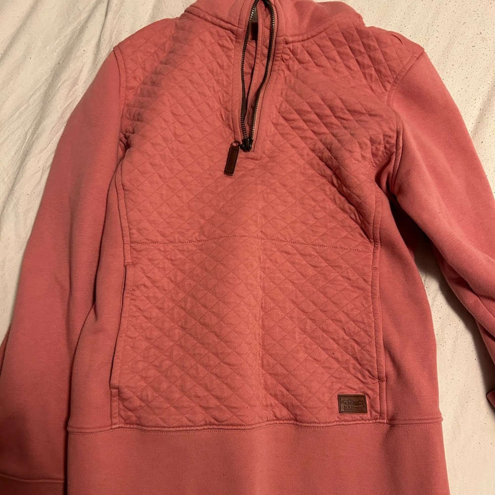 L.L. Bean Quilted Pink Pullover